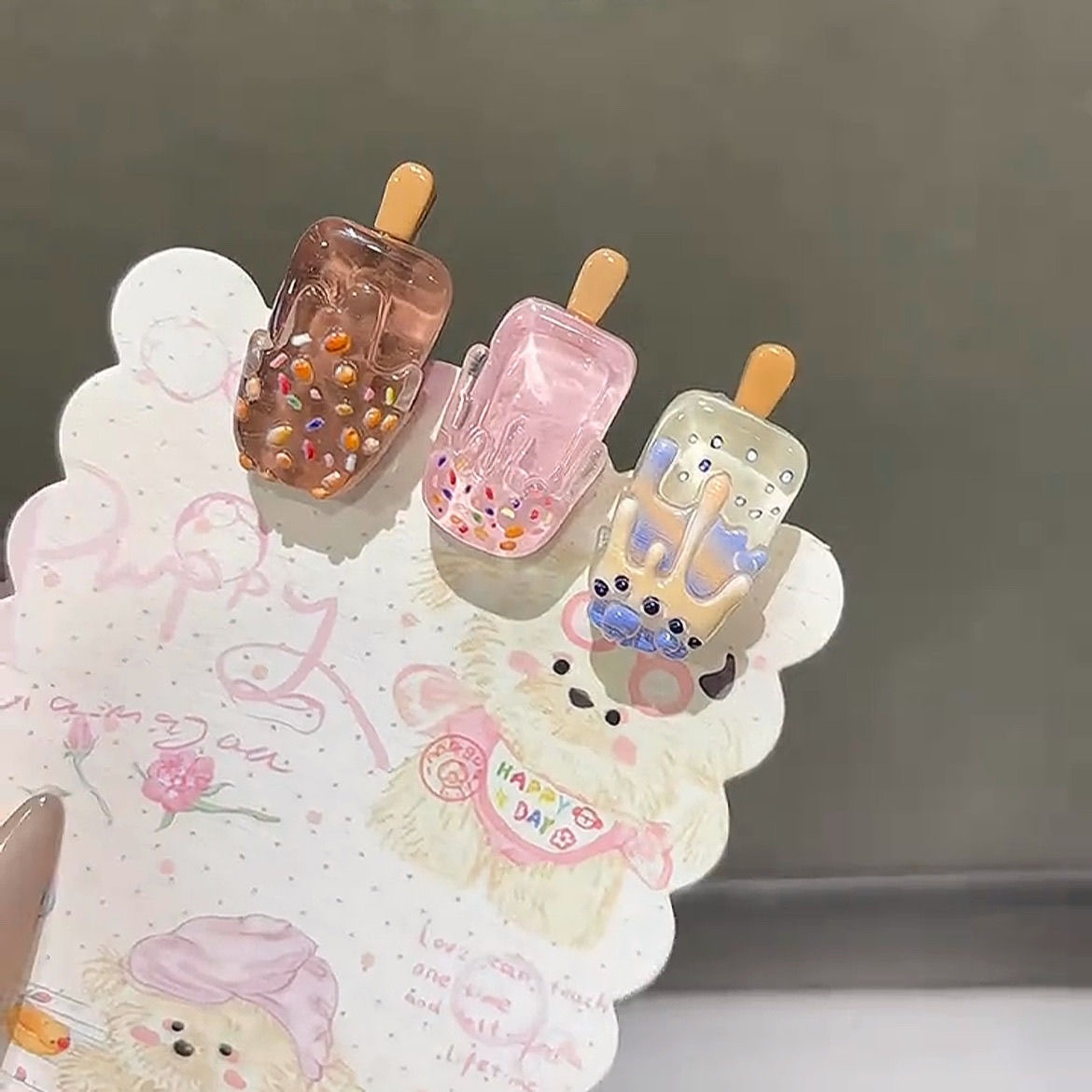 5PCS Mini Ice Cream Hair Clips - Hair Care Lotion 评论和价格