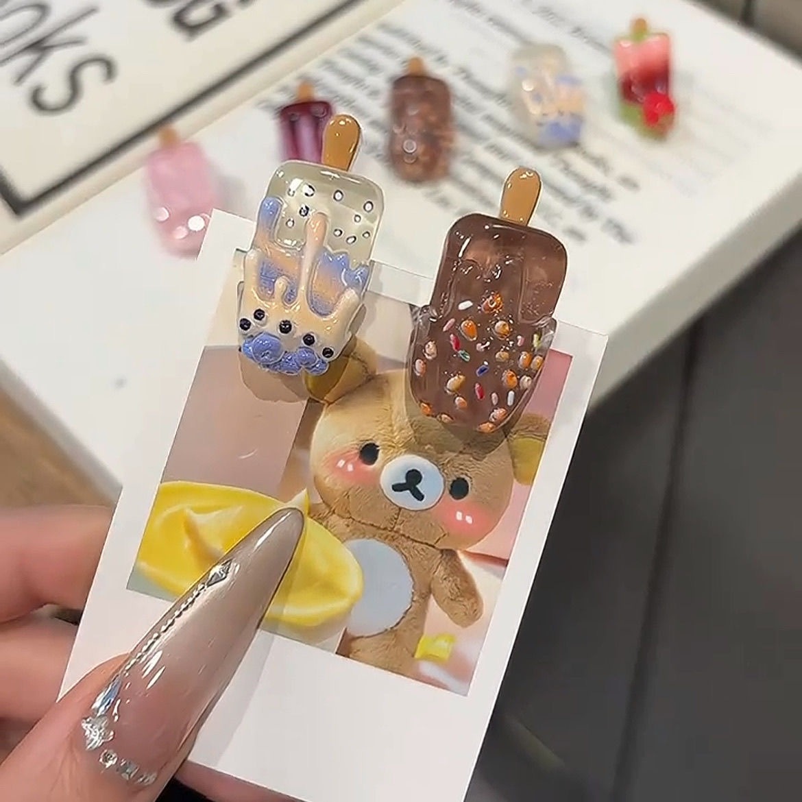5PCS Mini Ice Cream Hair Clips - Hair Care Lotion 评论和价格