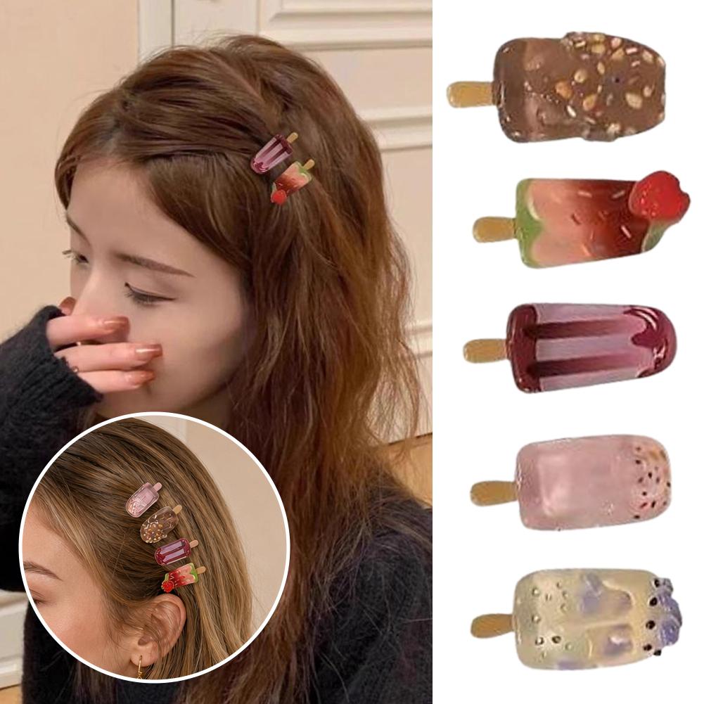 10Pcs Ice Cream Hair Clips Set - Hair Care Lotion 评论和价格